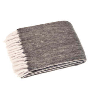 Walton & Co Chocolate Wool Blend Lamb Tail Throw